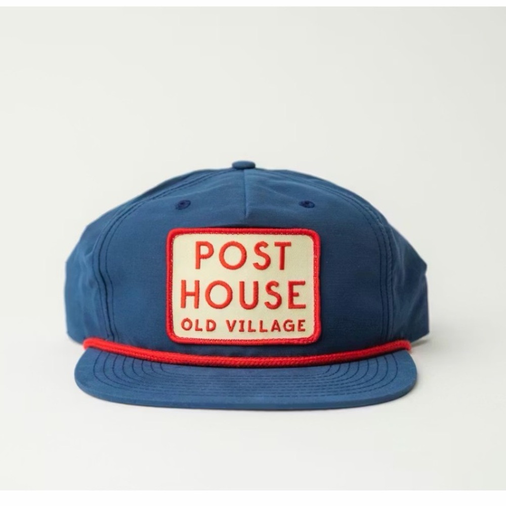 Post House In  Old Village Blue Corded Trucker Hat
